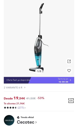 Conga Popstar 1500 Animal DuoStick Easy Aspirador Vertical 2 en 1 por 13,68€.,