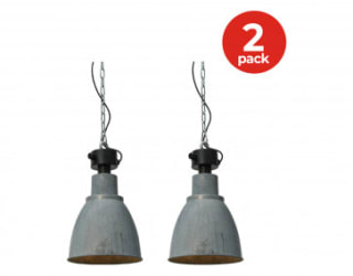 Masterlight Industria 2007 zinc Hanglamp 2 stuks voor €89,95 bij Dagknaller