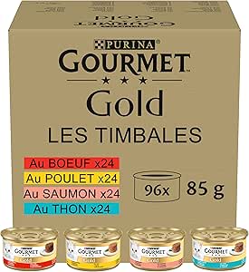 Boite de 96 pâtées pour chat Gourmet Gold Les Timbales à 53,99€