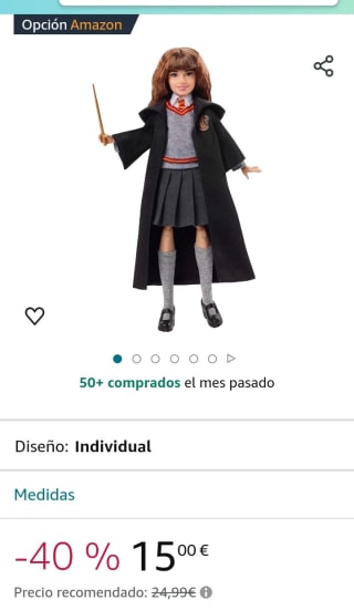 Harry Potter Muñeca Hermione Granger por 15€.