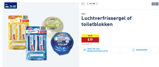 UNA Luchtverfrissergel of toiletblokken voor €0,99 bij de Aldi