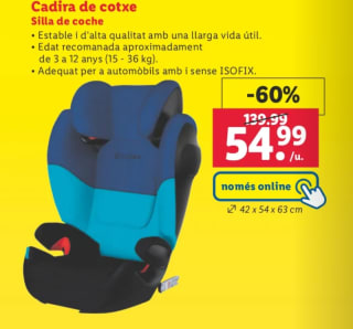 Cybex Silla de coche de 3 a 12 años por 54,99€