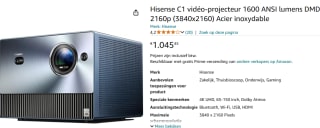 Hisense C1 - 4K Ultra HD - Smart Mini Projector voor €1.045,45 bij Amazon