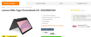 Lenovo 300e Yoga Chromebook G4 + rugzak voor €299 bij Paradigit