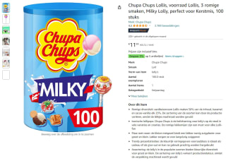 Chupa Chups Lollis Milky 100 stuks voor €11,99 bij Amazon.nl
