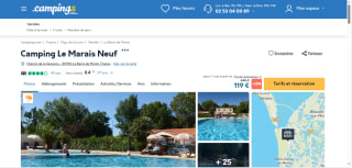 Location Mobilhome 8j/7n pour 4 personnes Camping Le Marais Neuf à 119 €