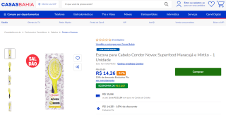 Escova para Cabelo da Condor Novex Superfood - R$ 14,26
