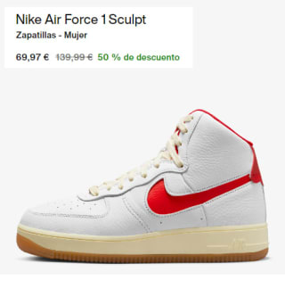 Botines Casual para Mujer Nike Air Force 1 Sculpt por 69.97€