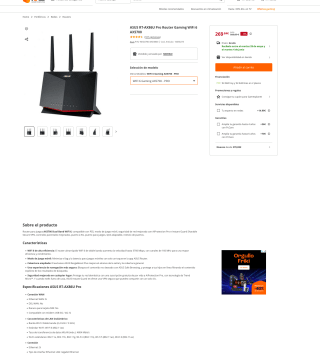 Router ASUS RT-AX86U Pro Gaming WiFi 6 AX5700 por 171,90€