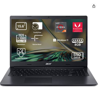 Acer Aspire 3 A315-23-R2N1 AMD Ryzen 3 3250U/8GB/256GB SSD/15.6" por 349€