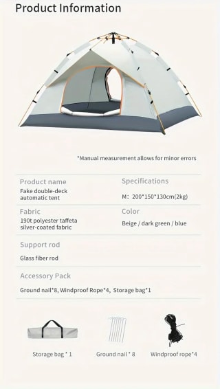 Tienda campaña automática de apertura rápida por 28,69€