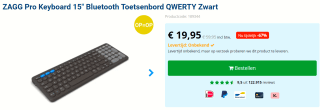 Zagg Universeel Draadloos Toetsenbord voor €19,95 bij GSMpunt