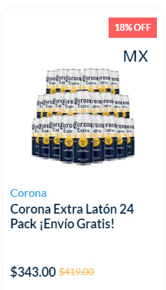 Corona Extra Latón 24 Pack por solo $343 en beerhouse