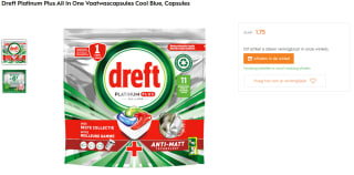 Dreft Platinum Plus All In One Vaatwastabletten Cool Blue, 16 Capsules voor €1,75 bij Blokker