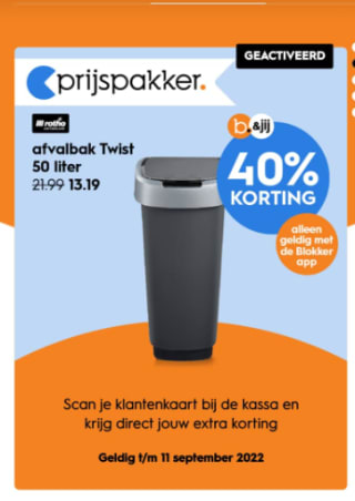 Rotho Twist Afvalemmer 50 Liter voor €13,19 bij Blokker