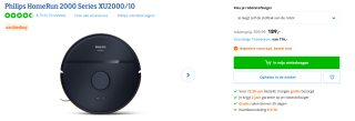 PHILIPS XU2000/10 Robotstofzuiger met dweilfunctie voor €189 bij Coolblue