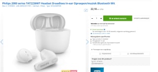Philips TAT2236 - In-ear - Draadloze Bluetooth Oordopjes voor €22,18 bij Max ICT