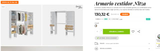 Armario vestidor Nitza por 130,32€