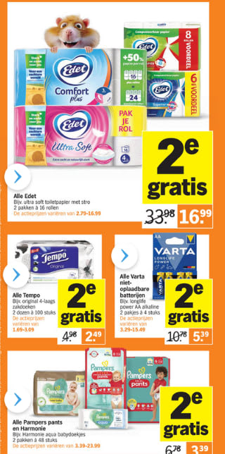 Albert Heijn Hamsterweken veel producten de 2de gratis