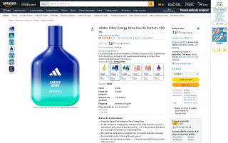 Adidas Vibes Energy Drive eau de parfum 100 ml para hombre por 12,50€