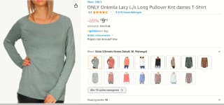 Only Lange trui ONLMILA voor €9,42 bij Amazon