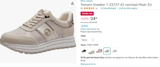 Tamaris dames sneakers voor €24,88 met Amazon Prime