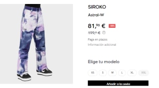 Pantalon de Snowboard SIROKO Astral-W por 81.96€