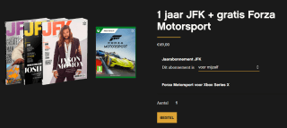 Abonnement op 1 jaar JFK magazine met gratis Forza Motorsport voor €49