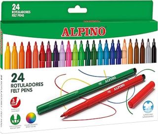 Alpino 24 Rotuladores de Colores Brillantes por 2,57€