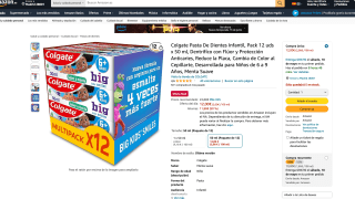 Colgate Pasta de dientes Infantil Pack 12 uds x 50 ml por 12€
