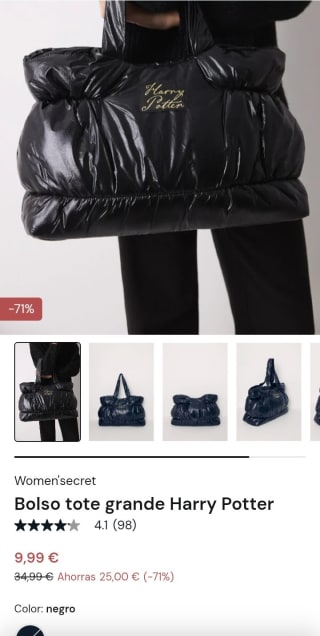 Bolso Tote grande de Harry Potter por 9,99€.