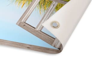 Tuinposter met eigen foto of collectiebeeld: 72% korting = 120x80cm voor €22,38