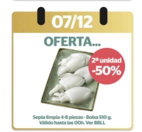 -50% en la segunda unidad bolsa 510g. sepia limpia