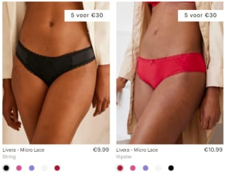 5 slips voor €30 bij Livera