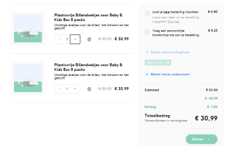 1+1 gratis op alle dozen billendoekjes bij Naïf