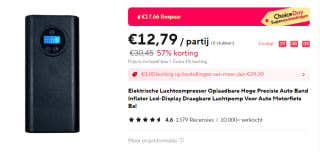 Elektrische oplaadbare luchtcompressor voor €12,79 bij Aliexpress