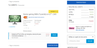 Monitor gaming HP OMEN 27q 27" LED IPS QHD 165Hz por 179,09€