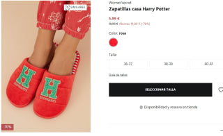 Zapatillas de casa Harry Potter para Mujer por 5.99€