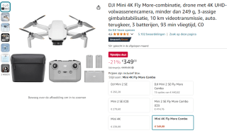 DJI Mini 4K Fly More-combo voor €349 bij Amazon