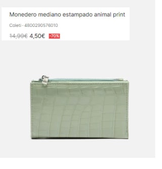 Monedero mediano estampado animal print Coleti por 4.5€