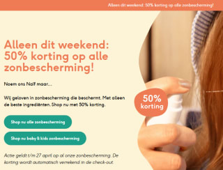 50% korting op Naïf zonbescherming