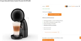 Krups Nescafé Dolce Gusto Piccolo XS KP1A3B met €20 korting bij Blokker