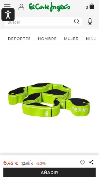 Banda elástica resistencia media Boomerang por 6,45€.