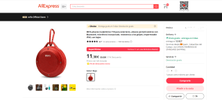 -altavoz inalámbrico marca Mifa F10 en color rojo por 11,15€
