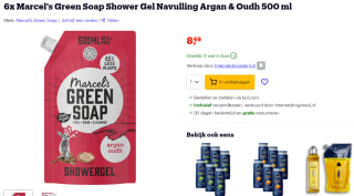 6x Marcel's Green Soap Shower Gel Navulling Argan & Oudh 500 ml voor €8,49 bij Bol.com