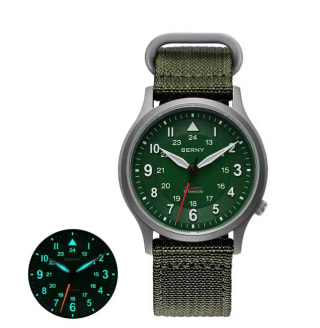 BERNY de titanio completo piloto de campo cuarzo para exteriores VH31 de zafiro Hombre por solo 52,80€