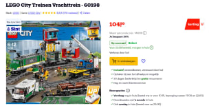 Lego vrachttrein 60198 voor €104,99 bij Bol