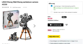 LEGO Disney Walt Disney eerbetoon camera voor €85 bij Intertoys