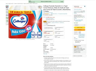 12 rollos Colhogar Paratodo Maxirolls 6 unidades x 2 paquetes a solo 16,60€