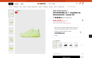 Zapatillas mujer Nike AIR ZOOM BELLA 7 por 42,03€